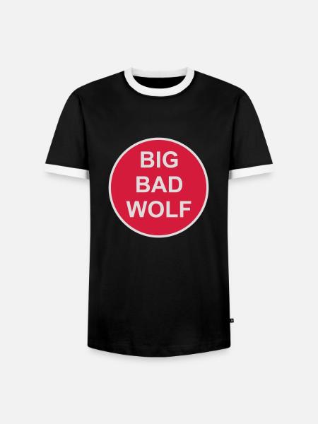 big bad wolf quote - Men's Ringer Shirt - black/white