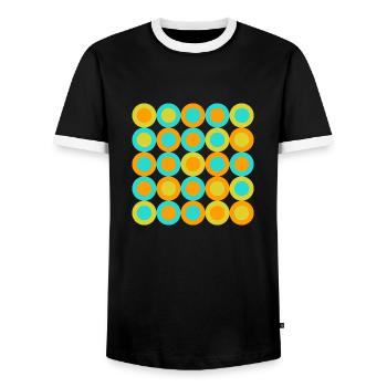 geometric pattern - Männer Kontrast-T-Shirt - Schwarz/Weiß - Vorne - AI Model Female 172 light (172cm) & AI Model Male 178 light (178cm)