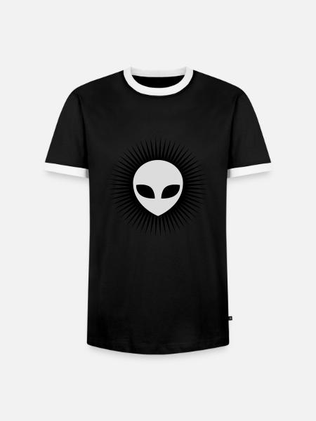 Radiate Alien Head Gray - Men's Ringer Shirt - black/white