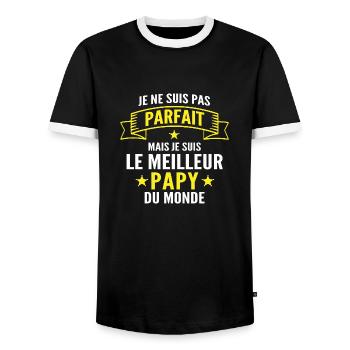 meilleur papy du monde / cadeau humour grand-père - T-shirt contrasté Homme - noir/blanc - Devant - AI Model Female 172 light (172cm) & AI Model Male 178 light (178cm)