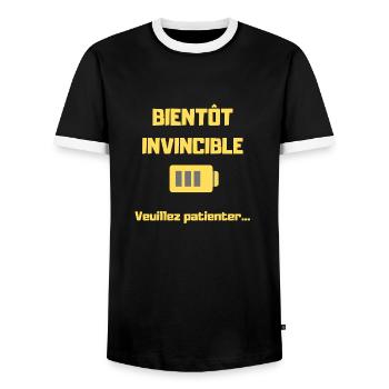 BIENTOT INVINCIBLE - T-shirt contrasté Homme - noir/blanc - Devant - AI Model Female 172 light (172cm) & AI Model Male 178 light (178cm)