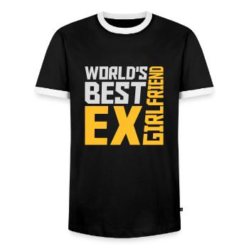 World's Best Ex Girlfriend - Men's Ringer Shirt - black/white - Front - AI Model Female 172 light (172cm) & AI Model Male 178 light (178cm)