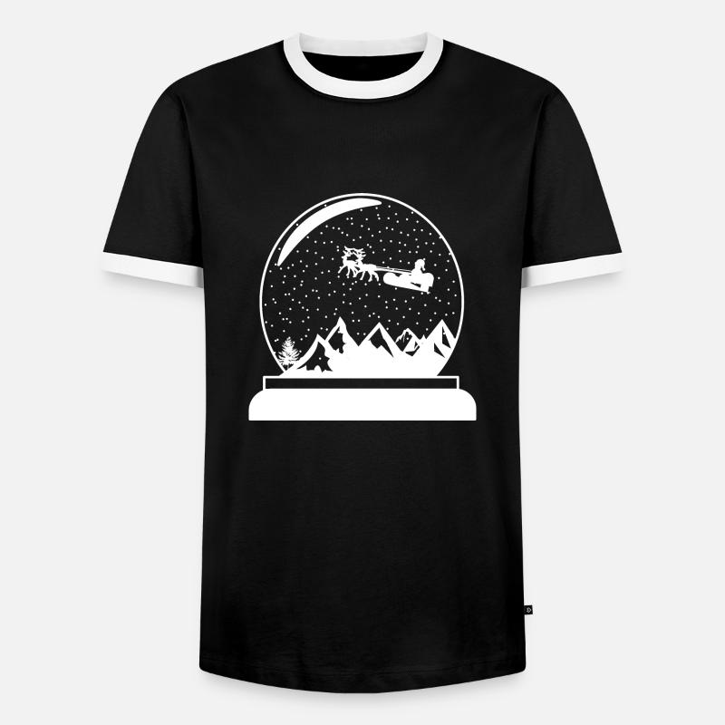 Schneekugel Weihnachtskugel Design - Männer Kontrast-T-Shirt - Schwarz/Weiß