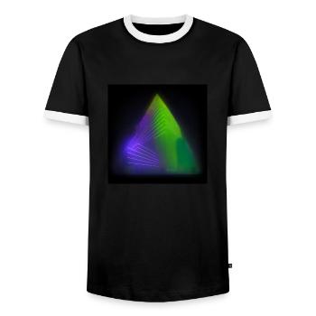 Abstract triangle architecture design neon lights - Men's Ringer Shirt - black/white - Front - AI Model Female 172 light (172cm) & AI Model Male 178 light (178cm)