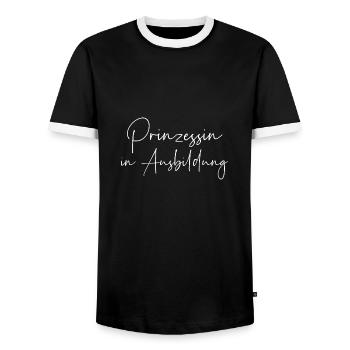 Prinzessin in Ausbildung - Männer Kontrast-T-Shirt - Schwarz/Weiß - Vorne - AI Model Female 172 light (172cm) & AI Model Male 178 light (178cm)