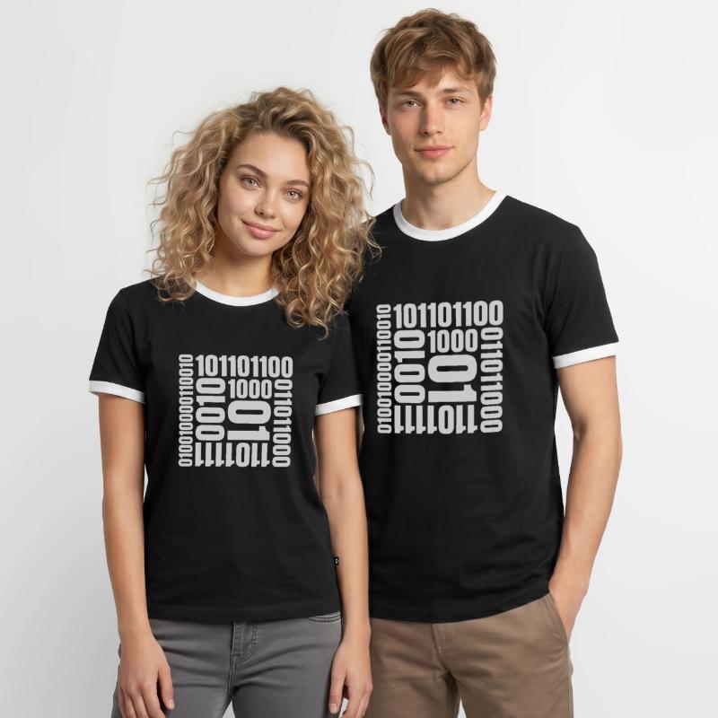 Langage de programme de code binaire T-shirt contrasté Homme