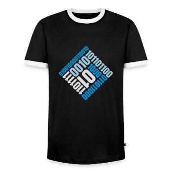Langage de programme de code binaire - T-shirt contrasté Homme - noir/blanc - Devant - AI Model Female 172 light (172cm) & AI Model Male 178 light (178cm)