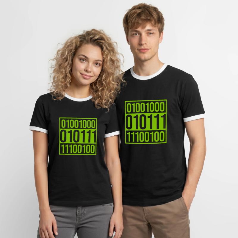 Binary Code Program Language Men's Ringer Shirt
