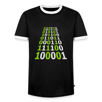 Langage de programme de code binaire - T-shirt contrasté Homme - noir/blanc - Devant - AI Model Female 172 light (172cm) & AI Model Male 178 light (178cm)
