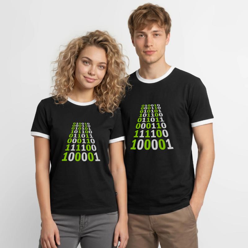 Binary Code Program Language Men's Ringer Shirt