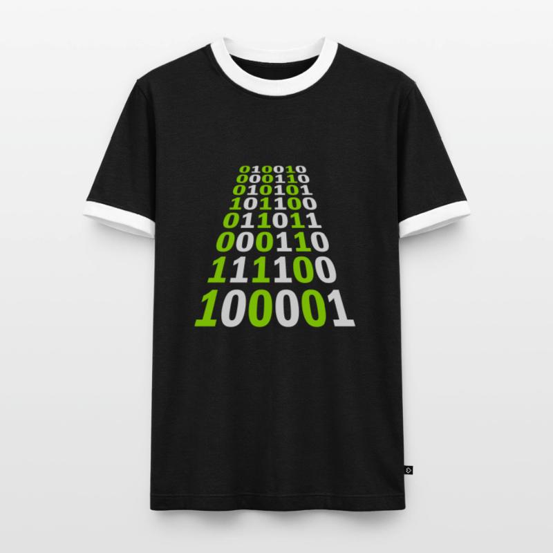 Langage de programme de code binaire T-shirt contrasté Homme