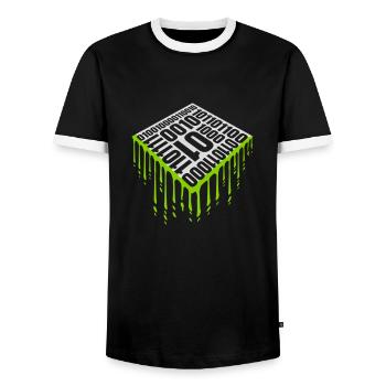 Langage de programme de code binaire - T-shirt contrasté Homme - noir/blanc - Devant - AI Model Female 172 light (172cm) & AI Model Male 178 light (178cm)