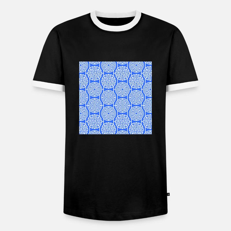 Chinese pattern - Men's Ringer Shirt - black/white