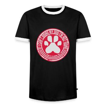 Citation Apportez mon chien - T-shirt contrasté Homme - noir/blanc - Devant - AI Model Female 172 light (172cm) & AI Model Male 178 light (178cm)