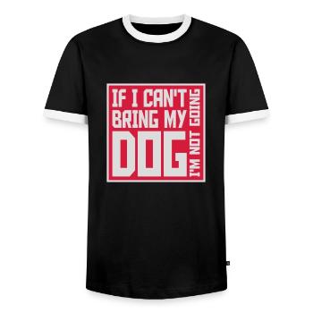 Citation Apportez mon chien - T-shirt contrasté Homme - noir/blanc - Devant - AI Model Female 172 light (172cm) & AI Model Male 178 light (178cm)