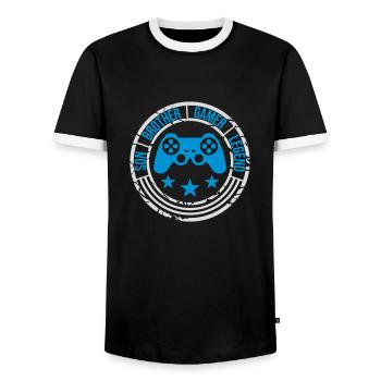 son brother gamer legend - Männer Kontrast-T-Shirt - Schwarz/Weiß - Vorne - AI Model Female 172 light (172cm) & AI Model Male 178 light (178cm)