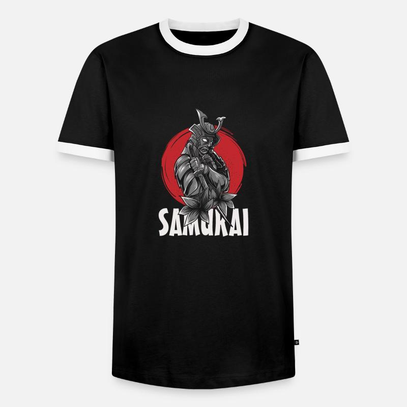 Samurai Cools Japanese Samurai Design - Men's Ringer Shirt - black/white