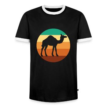 Camel Squad Vintage Wildlife Nature Desert Animals - T-shirt contrasté Homme - noir/blanc - Devant - AI Model Female 172 light (172cm) & AI Model Male 178 light (178cm)