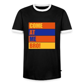 Viens à moi bro - T-shirt contrasté Homme - noir/blanc - Devant - AI Model Female 172 light (172cm) & AI Model Male 178 light (178cm)