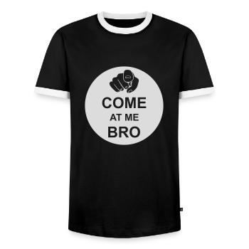 Viens à moi bro - T-shirt contrasté Homme - noir/blanc - Devant - AI Model Female 172 light (172cm) & AI Model Male 178 light (178cm)