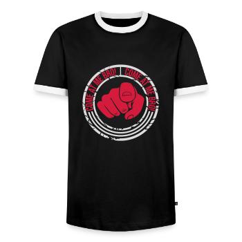 Viens à moi bro - T-shirt contrasté Homme - noir/blanc - Devant - AI Model Female 172 light (172cm) & AI Model Male 178 light (178cm)