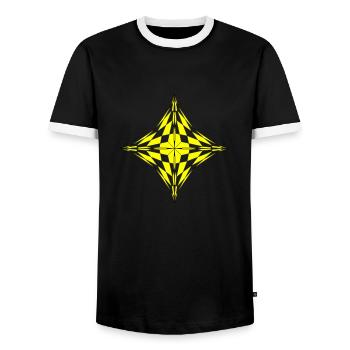 Étoile - T-shirt contrasté Homme - noir/blanc - Devant - AI Model Female 172 light (172cm) & AI Model Male 178 light (178cm)