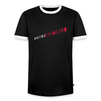 make my heart smile - Männer Kontrast-T-Shirt - Schwarz/Weiß - Vorne - AI Model Female 172 light (172cm) & AI Model Male 178 light (178cm)