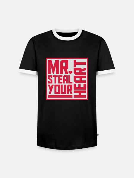 Mr steal your heart - Men's Ringer Shirt - black/white