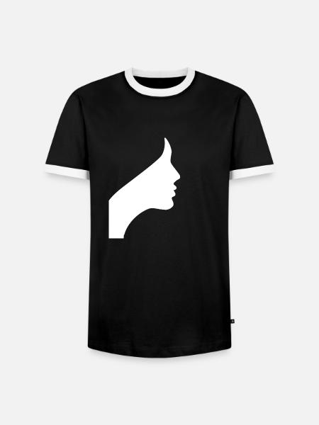 frau in weiss - Männer Kontrast-T-Shirt - Schwarz/Weiß