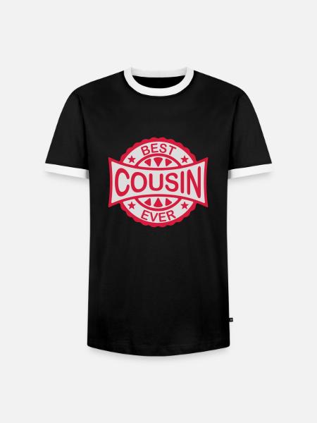 best cousin ever quote - Men's Ringer Shirt - black/white