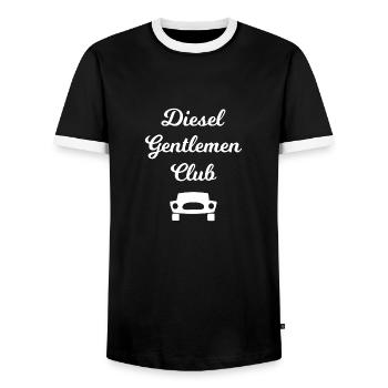 The Diesel Driver Club - Men's Ringer Shirt - black/white - Front - AI Model Female 172 light (172cm) & AI Model Male 178 light (178cm)