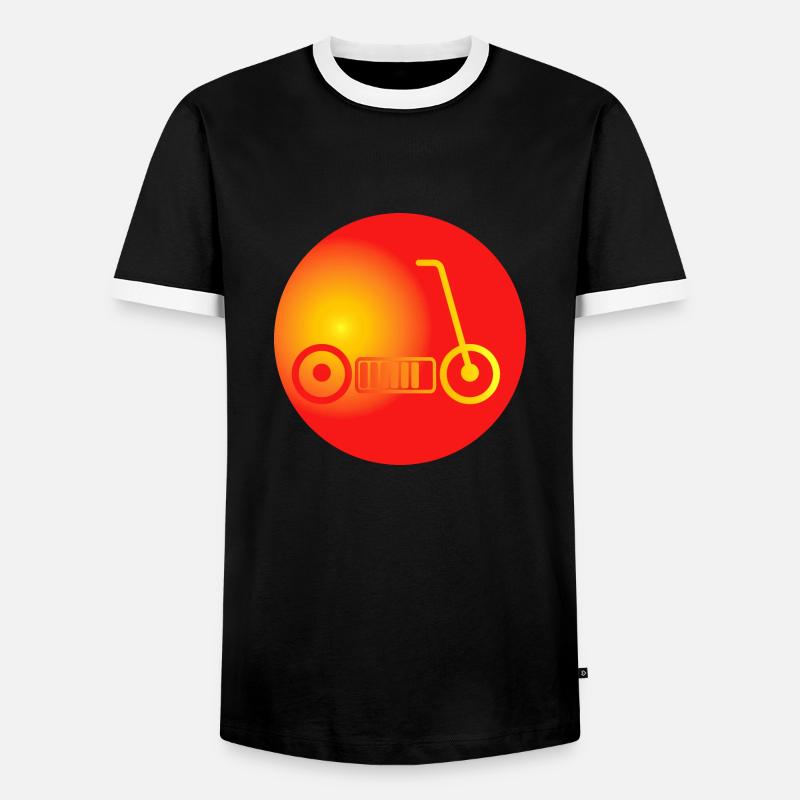 E-Scooter E-Roller Scooter - Männer Kontrast-T-Shirt - Schwarz/Weiß