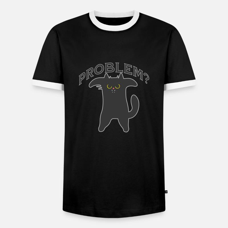 Katze Problem? - Katzenfreunde - Geschenk - Männer Kontrast-T-Shirt - Schwarz/Weiß