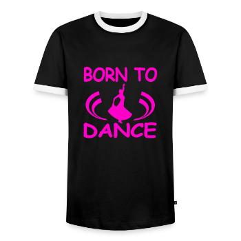 Dance - Men's Ringer Shirt - black/white - Front - AI Model Female 172 light (172cm) & AI Model Male 178 light (178cm)