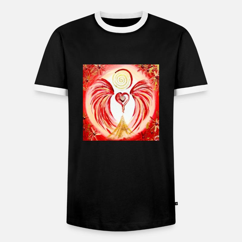 Herzengel Mutter Kind Liebe - Männer Kontrast-T-Shirt - Schwarz/Weiß