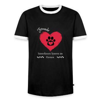 süßes Hundemotiv und Katzenmotiv für Tierliebhaber - Männer Kontrast-T-Shirt - Schwarz/Weiß - Vorne - AI Model Female 172 light (172cm) & AI Model Male 178 light (178cm)