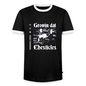 Gymnase d'entraînement Growin Chesticles - T-shirt contrasté Homme - noir/blanc - Devant - AI Model Female 172 light (172cm) & AI Model Male 178 light (178cm)