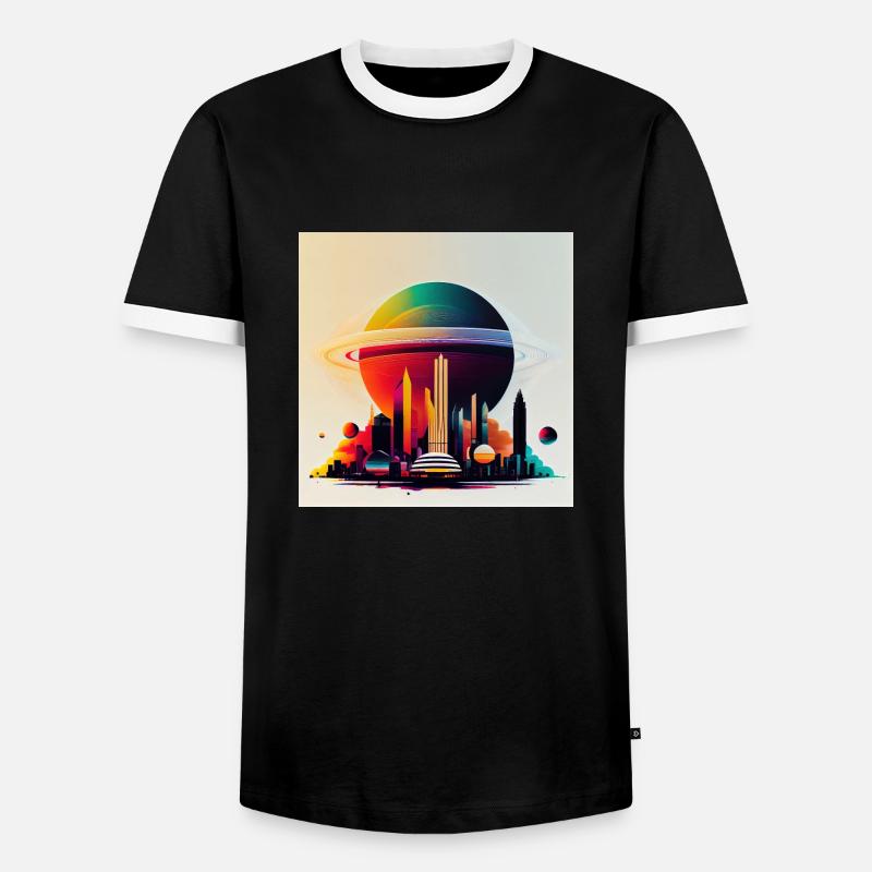 Kolonisation des Mars - Männer Kontrast-T-Shirt - Schwarz/Weiß