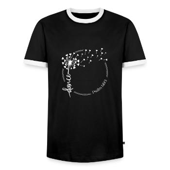 Christian Dandelion design dance Psalm 149:3 - Men's Ringer Shirt - black/white - Front - AI Model Female 172 light (172cm) & AI Model Male 178 light (178cm)