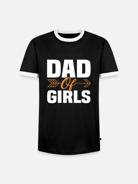 Dad of Girls - Männer Kontrast-T-Shirt - Schwarz/Weiß