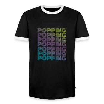 Popping Funk Style Retro - Männer Kontrast-T-Shirt - Schwarz/Weiß - Vorne - AI Model Female 172 light (172cm) & AI Model Male 178 light (178cm)