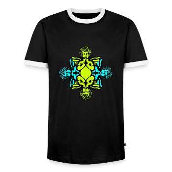 Engel - Männer Kontrast-T-Shirt - Schwarz/Weiß - Vorne - AI Model Female 172 light (172cm) & AI Model Male 178 light (178cm)