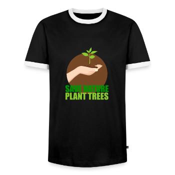 nature - Männer Kontrast-T-Shirt - Schwarz/Weiß - Vorne - AI Model Female 172 light (172cm) & AI Model Male 178 light (178cm)