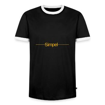 Simple - Men's Ringer Shirt - black/white - Front - AI Model Female 172 light (172cm) & AI Model Male 178 light (178cm)