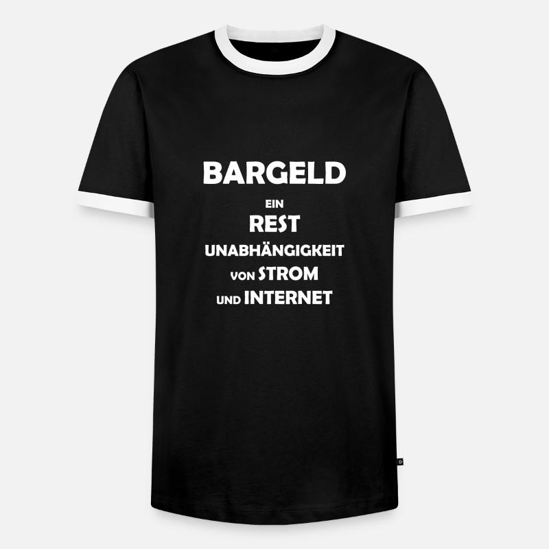 Bargeld - Männer Kontrast-T-Shirt - Schwarz/Weiß