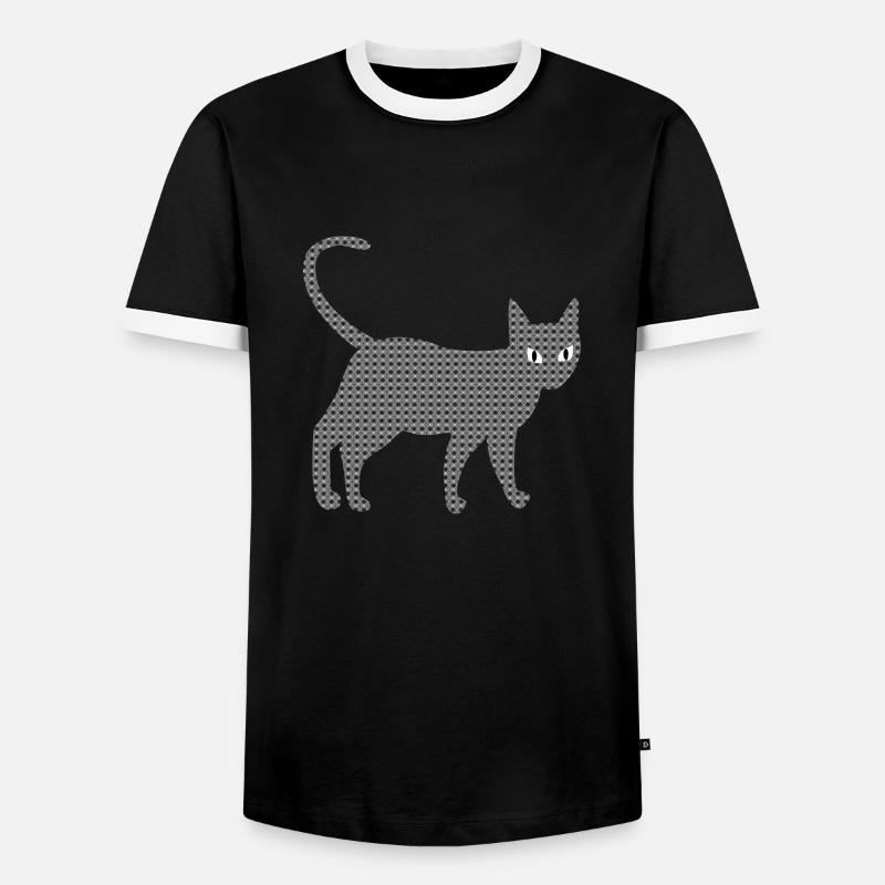 Structural cat - Men's Ringer Shirt - black/white