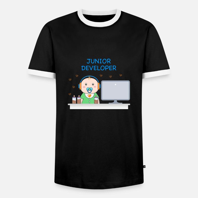Junior Developer - Männer Kontrast-T-Shirt - Schwarz/Weiß