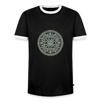 Mandala - T-shirt contrasté Homme - noir/blanc - Devant - AI Model Female 172 light (172cm) & AI Model Male 178 light (178cm)
