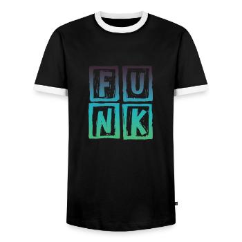 Funk Musik Retro - Männer Kontrast-T-Shirt - Schwarz/Weiß - Vorne - AI Model Female 172 light (172cm) & AI Model Male 178 light (178cm)