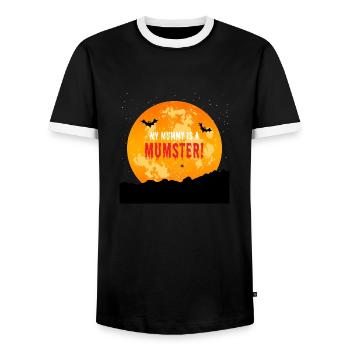 Meine Mama ist ein Mumstar - Männer Kontrast-T-Shirt - Schwarz/Weiß - Vorne - AI Model Female 172 light (172cm) & AI Model Male 178 light (178cm)